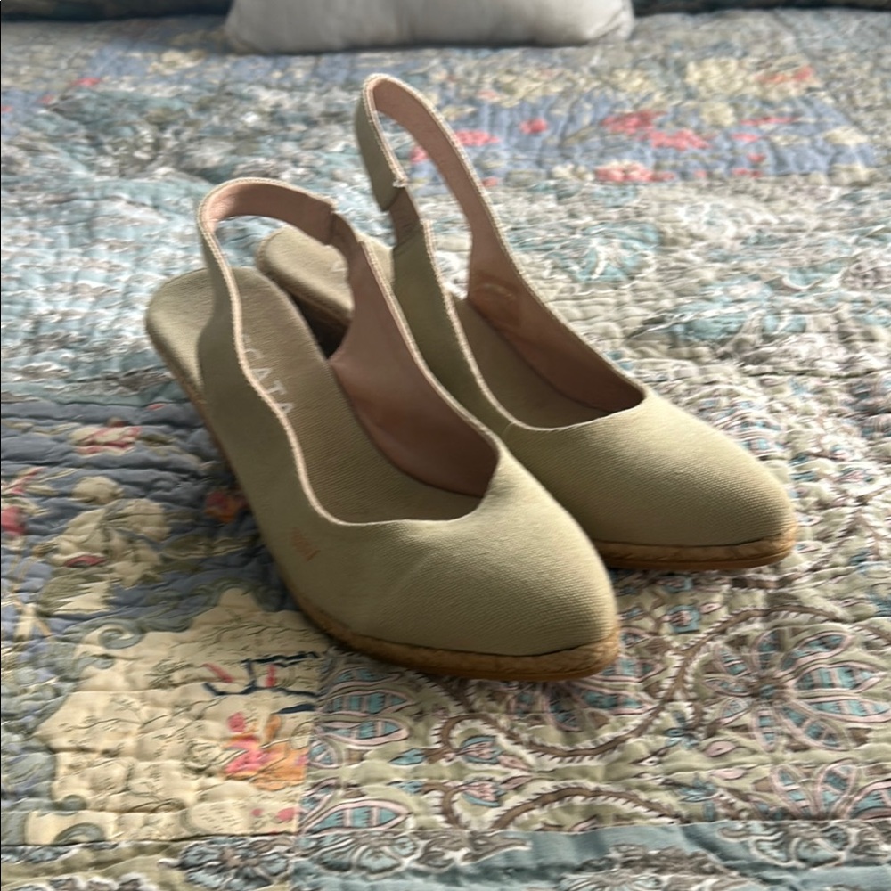 Canvas Slingback Espadrille Flats